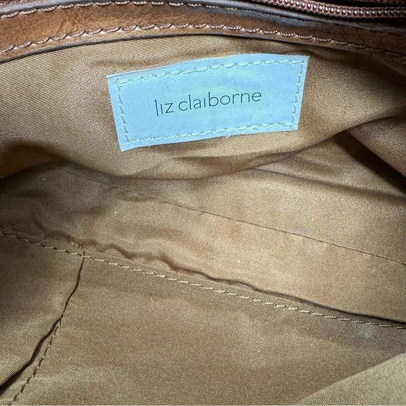 Y2K Liz Claiborne Brown Top Handle Small Shoulder Bag Purse Vintage - Picture 7 of 11